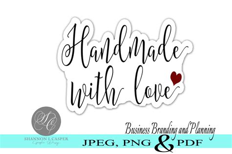 Handmade With Love Printable Labels Print And Cut Sticker Crella