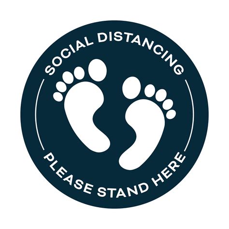 / published march 13, 2020. Social Distancing - Please Stand Here | Light Floor Sticker