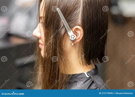 Brunette Woman With Split Hair Stock Photo Image Of Haircut