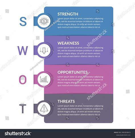 Swot Analysis Diagram Infographic Template Vector Stock Vector Royalty
