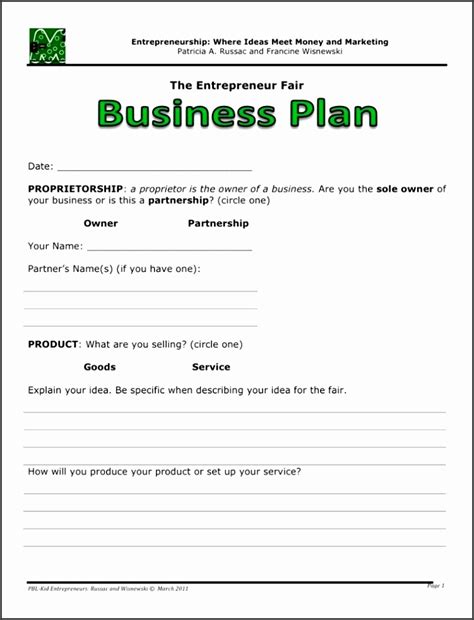 7 Simple Business Plan Template Sampletemplatess Sampletemplatess