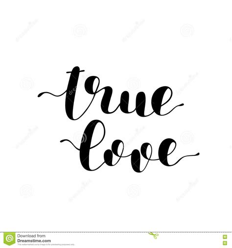 True Love Brush Lettering Vector Illustration Stock Vector