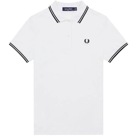 Fred Perry Womens G3600 Twin Tipped Polo In White