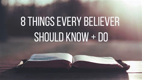 Eight Things Every Believer Should Know Do Part Youtube