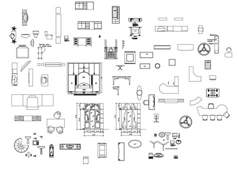 Miscellaneous Household Furniture Elevation 2d Blocks Cad Drawing