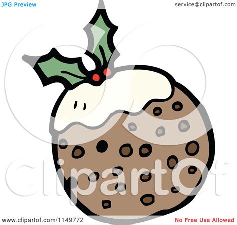 Cartoon Of Christmas Plum Pudding Royalty Free Vector Clipart By