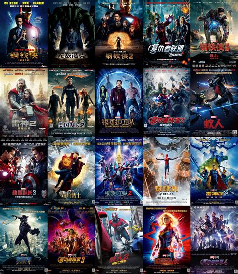 Every Theatrical Chinese Mcu Poster Avengers Marvel
