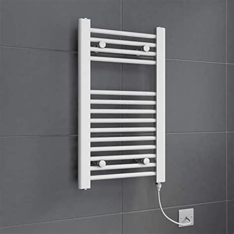Electric Heated Towel Rail Radiator For Bathroom White Small Flat Wall