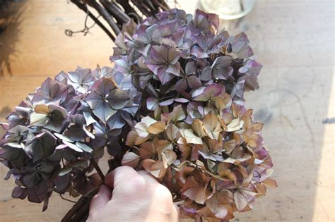 How To Dry Hydrangeas And Make A Dried Hydrangea Wreath A Country