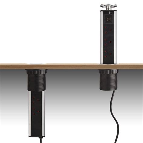 The idea is to place a wireless induction charging unit directly into a countertop that allows a tablet or smartphone to receive a charge by just setting it on top of the unit. Pop Up Countertop Hidden Power Charging Station, 3 Sockets ...