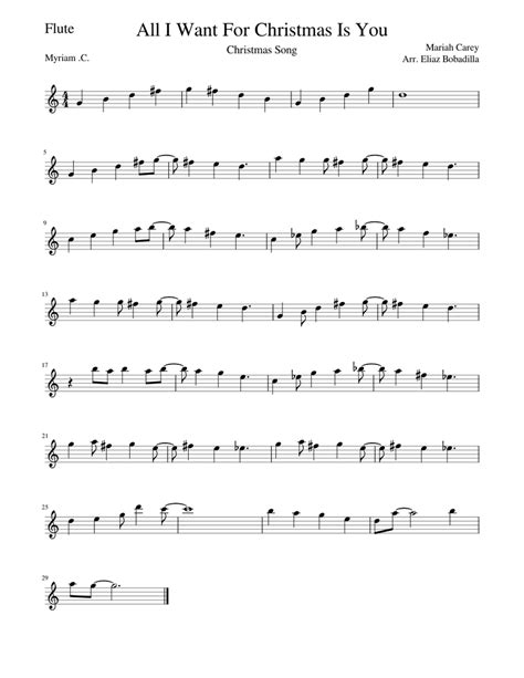 All I Want For Christmas Is Youflute Tutorialchristmas Song Sheet