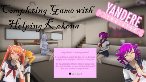 Completing Game With Helping Kokona Yandere Simulator Demo Youtube