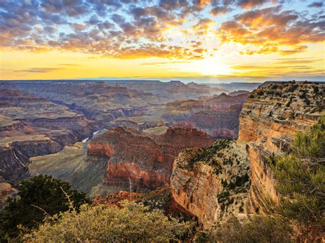 Grand Canyon In Arizona United States Sunrise The First Morning On The