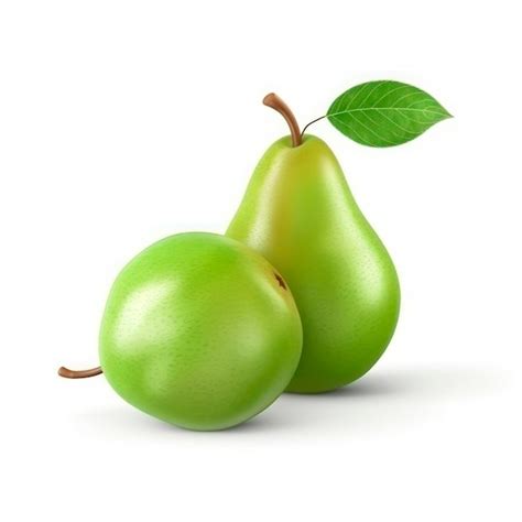 Premium Ai Image Green Pear Isolated On White Background