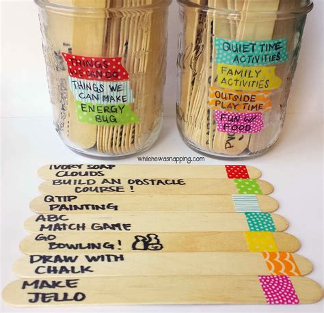 Washi Tape Summer Boredom Buster Jars While He Was Napping
