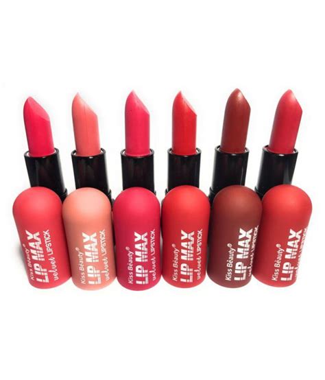 Kiss Beauty Lipstick Lip Max Matte Lipstick Multicolour 35 Gm Pack Of 6 Buy Kiss Beauty