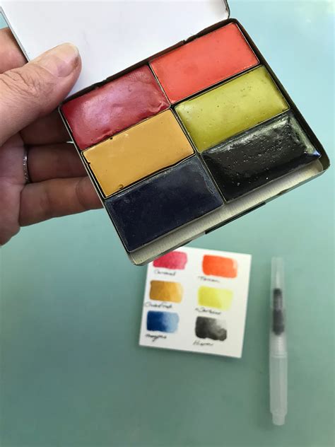 Handmade Watercolor Paint Palette Limited Edition 6 Whole Pans In