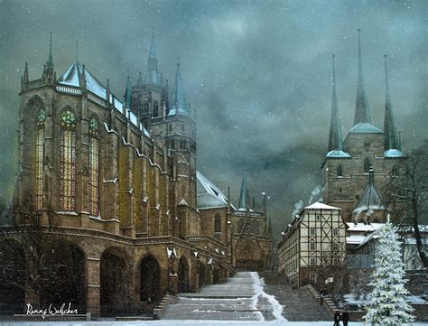 Photo Manipulation Snow Tower Old Building Ronny Welscher Stairs