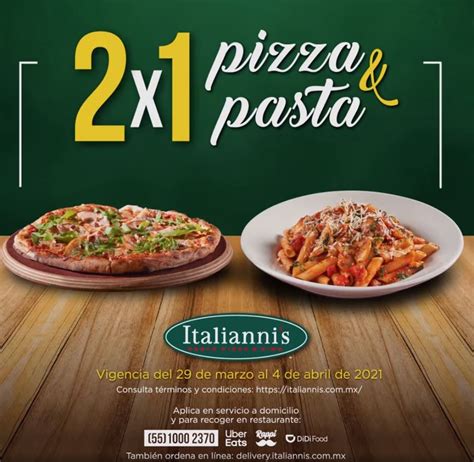 2x1 En Pizzas Y Pastas En Italiannis Toda Esta Semana En Pedidos A