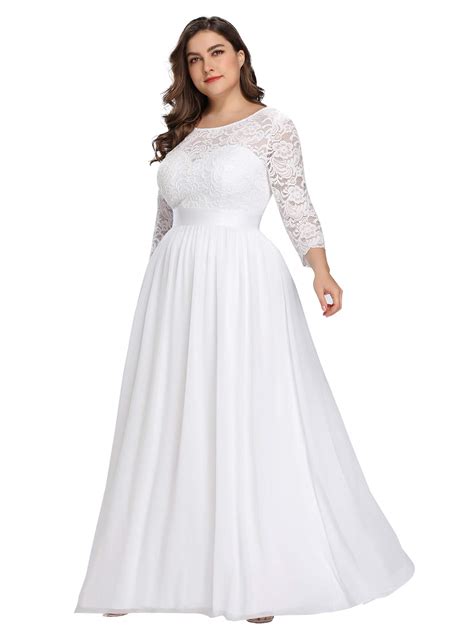 Alisapan Womens Plus Size Long Bridesmaid Dress Lace Formal Evening