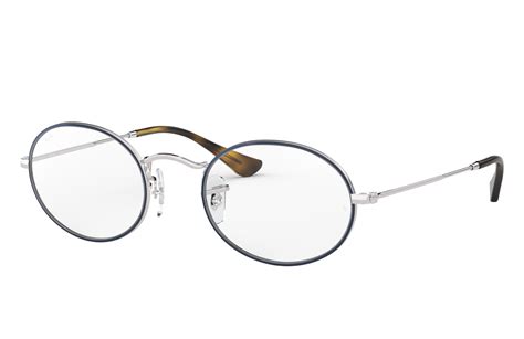 oval optics eyeglasses with blue on silver frame rb3547v ray ban®