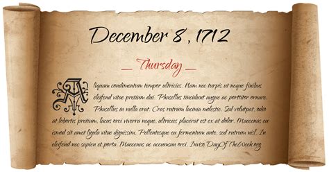 What Day Of The Week Was December 8 1712