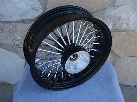 18x55 Black Abs Fat Spoke Cush Rear Wheel Harley Touring 09 Up 180