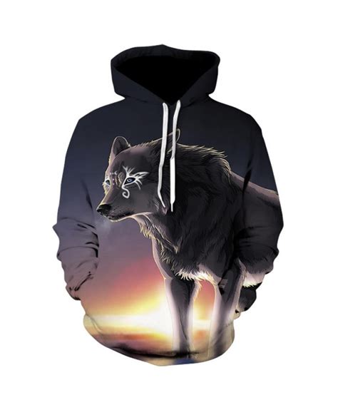 Wolf Hoodies 3d Animal Print Mens Hoody Sweatshirts Unisex Hip Hop