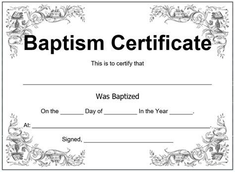 Roman Catholic Baptism Certificate Template