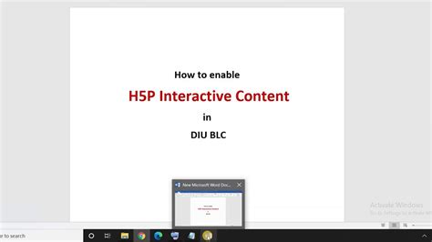 How To Create An H5p Content In Diu Blc Youtube
