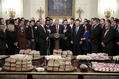 Trump White House Host Fcs Champs With Another Fast Food Feast