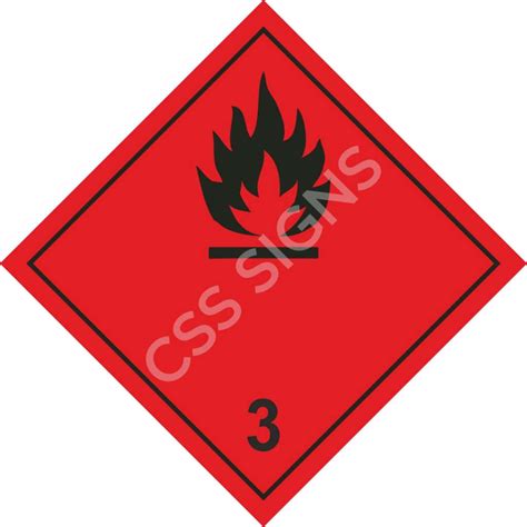 Class Flammable Liquid Adr Hazard Label Sign Shop Ireland Css Signs