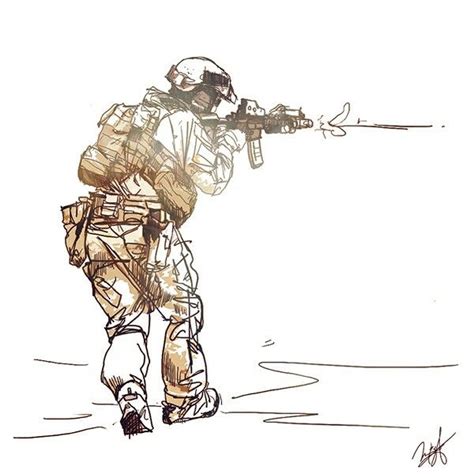 Contact Combat Art Military Drawings Military Artwork