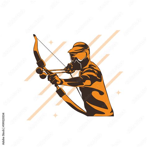 Archery Wearing Helmet Designs Archery Silhouette Logo Archery Sport