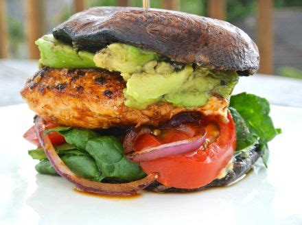 This cajun chicken burger recipe is suitable for gluten free diets. Grilled Portobello & Cajun Chicken "Burger" (With images ...