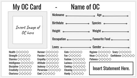 3 oc card reviews on twitter. OC Card Template by SleepyBebe on DeviantArt