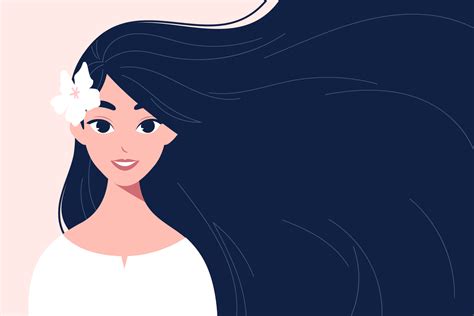 Woman Long Hair Vector Art Icons And Graphics For Free Download