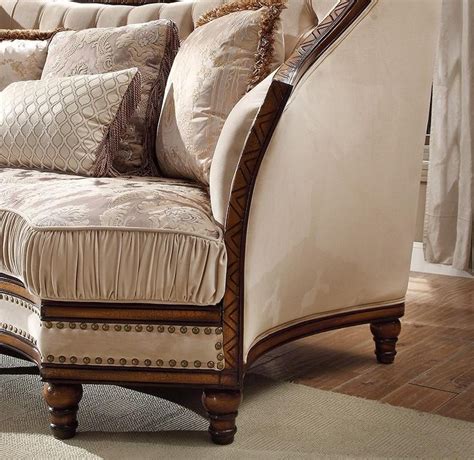 Traditional Loveseat In Beige Fabric Traditional Style Homey Design Hd 823