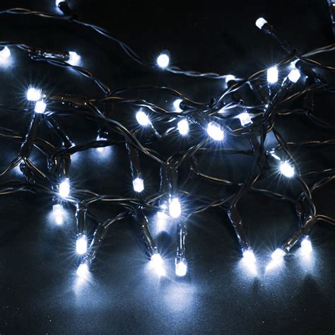 Solar Powered 100 Led Outdoor String Lights Cool White For Etsy