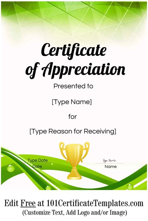Certificate Of Appreciation Template Free Printable Certificate Of Vrogue