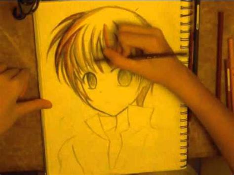 Drawing Anime Boy using watercolor pencils- Part 1 - YouTube