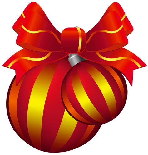 Two Transparent Red And Yellow Christmas Ball Png Clipart Clipart