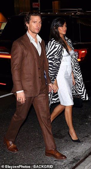 Matthew McConaughey S Wife Camila Alves Turns Heads In Zebra Print Coat