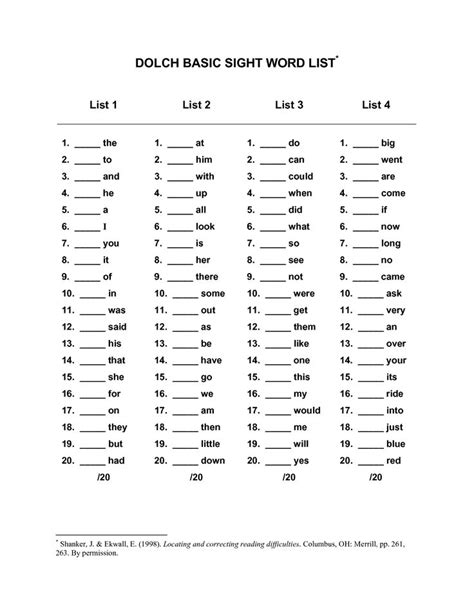 5th Grade Dolch Sight Word List | Sight words list, Basic sight words