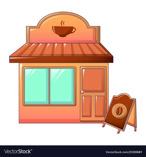 Coffee Shop Icon Cartoon Style Royalty Free Vector Image