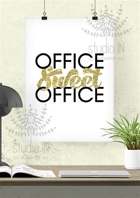 Office Sweet Office Gold Glitter Printable Office Decor 8x10