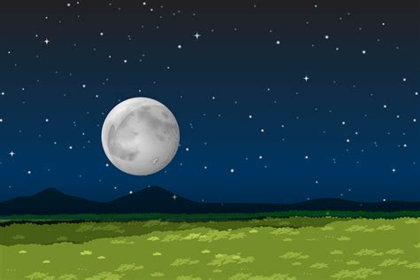 Nature Landscape At Night 296440 Vector Art At Vecteezy