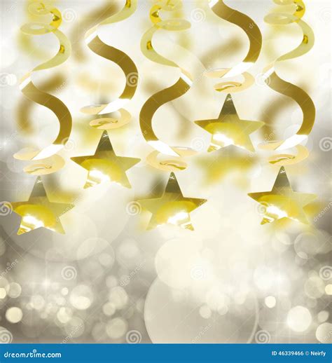 Golden Garlands With Star Stock Photo Image Of Decoration 46339466