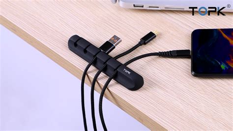 Topk Wire Winder Nylon Tape Cable Holder Clip Desk Magnetic Silicone