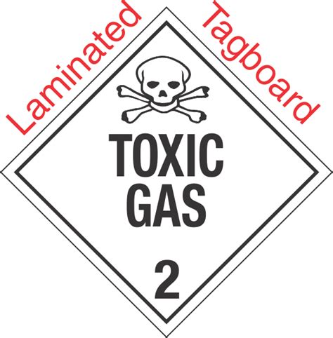 Standard Worded Toxic Gas Class Laminated Tagboard Placard